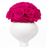 JoyFlower Preserved Flowers Vase Decor, Ceramic Vase with Forever Flowers Decors for Table Centerpieces, Fuchsia Eternal Flower in Vase Decorations for Party Home Living Room Bedroom House Coffee Shop