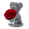 JoyFlower Preserved Flowers with Cute Teddy Bear, Eternal Real Rose Romantic Gift with Elegant Gift Box for Girlfriend Wife Her in Valentine's Day, Birthday, Christmas, Weddings, Anniversaries
