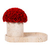 JoyFlower Preserved Flowers Vase, Yellow Travertine Flower Vases & Travertine Tray, Eternal Flower Decorations for Table Party Home Living Room Bedroom Coffee Shop, Decorative Flower Vase Decor(Red)