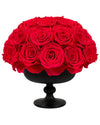 JoyFlower Preserved Flowers Vase Ceramic Decor, Eternal Flower Vases for Table Centerpieces, Fuchsia Preserved Roses with Vase Decorations for Party Home Wedding Living Room Bedroom House Office